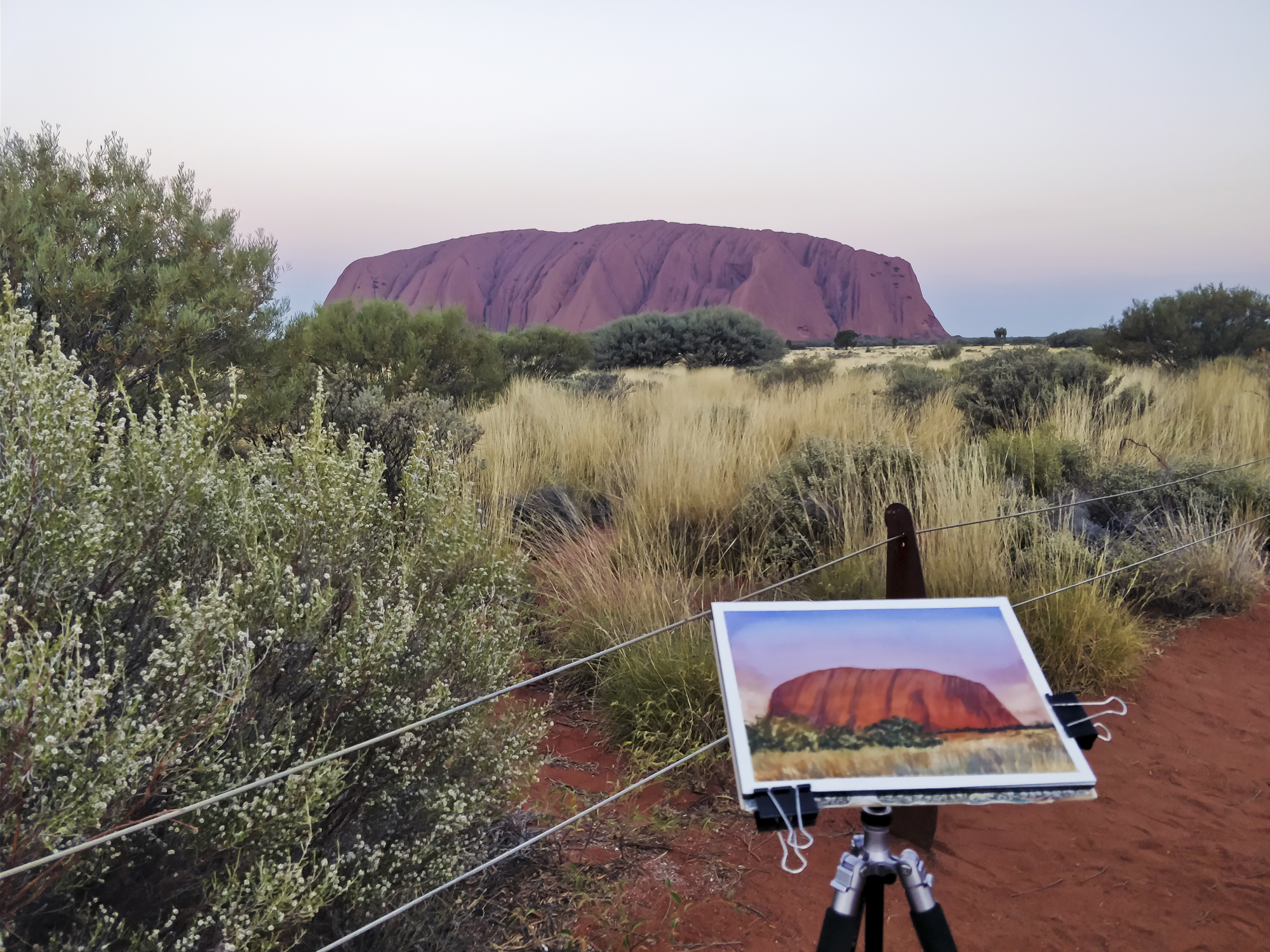 Matt painting Uluru on location