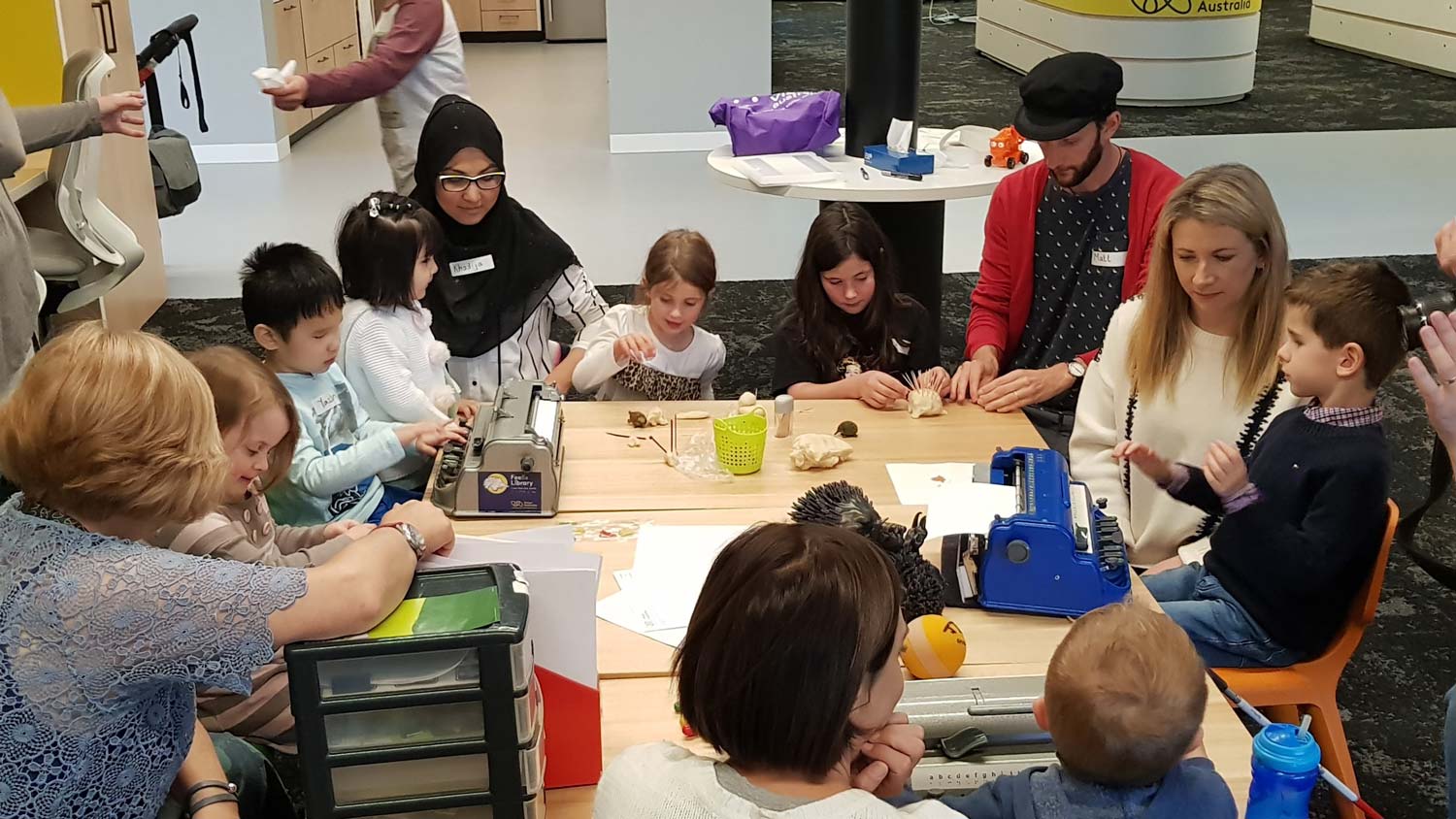 Matt and the kids engage in a variety of activities including braille, playdough making and letter writing with tactile stickers